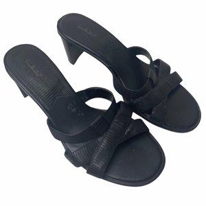 Fioni Black Open Toe Strappy Heeled Sandals 6W